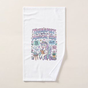 Unicorn Therapist with a Magical Side Gift Idea St Hand Towel