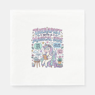 Unicorn Therapist with a Magical Side Gift Idea St Napkin