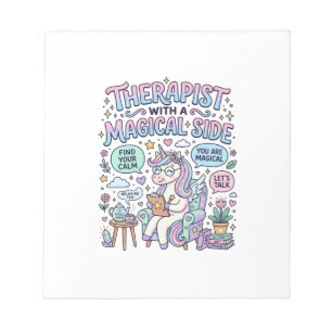 Unicorn Therapist with a Magical Side Gift Idea St Notepad