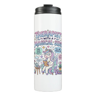 Unicorn Therapist with a Magical Side Gift Idea St Thermal Tumbler