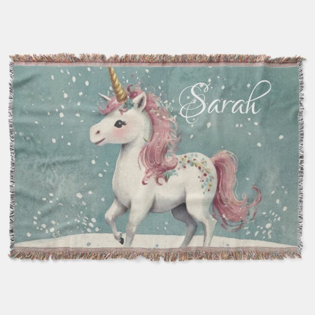 Unicorn throw Blanket (Front)