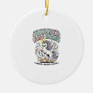 Unicorn Thunder Horn Energy Retro Style Product Gr Ceramic Tree Decoration