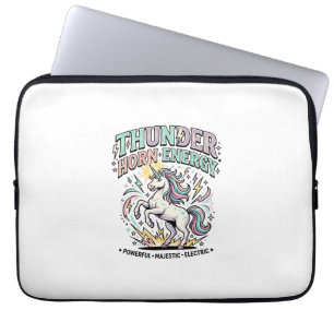 Unicorn Thunder Horn Energy Retro Style Product Gr Laptop Sleeve