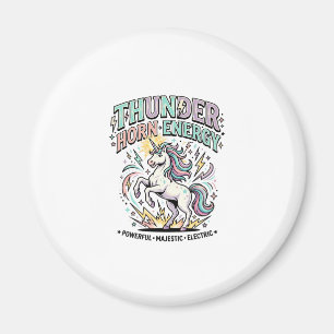 Unicorn Thunder Horn Energy Retro Style Product Gr Magnet