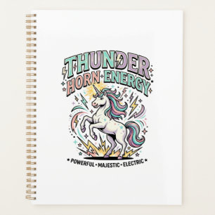 Unicorn Thunder Horn Energy Retro Style Product Gr Planner