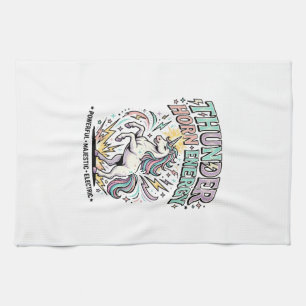 Unicorn Thunder Horn Energy Retro Style Product Gr Tea Towel