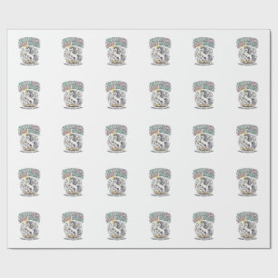 Unicorn Thunder Horn Energy Retro Style Product Gr Wrapping Paper