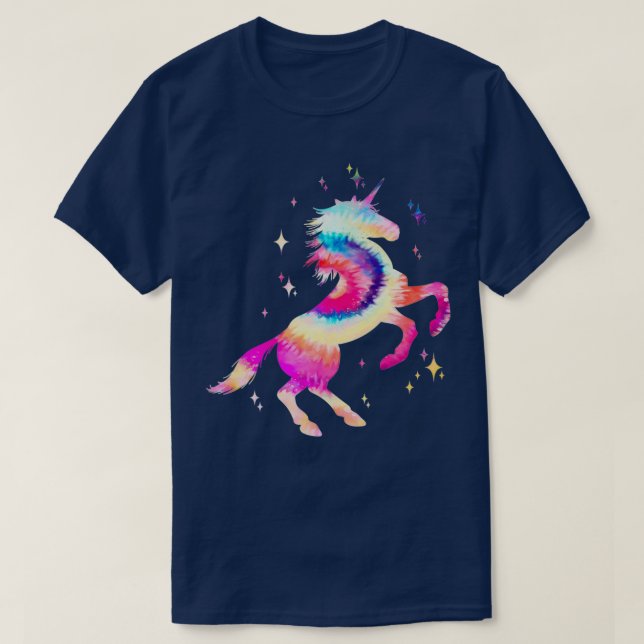 Unicorn Tie Dye Rainbow Hippie Costume Hippie  T-Shirt (Design Front)