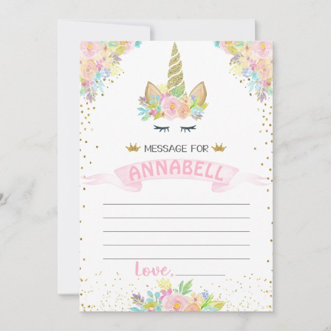 Unicorn Time Capsule Matching insert card (Front)