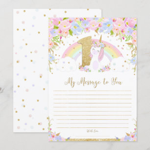 Unicorn Time Capsule Message To You Blank Cards