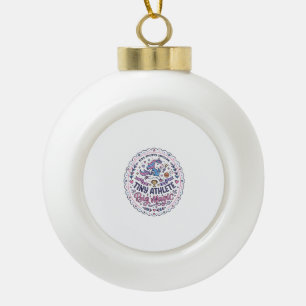 Unicorn Tiny Athlete Big Magic Playful Print on De Ceramic Ball Christmas Ornament