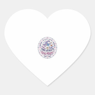 Unicorn Tiny Athlete Big Magic Playful Print on De Heart Sticker