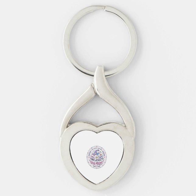 Unicorn Tiny Athlete Big Magic Playful Print on De Key Ring (Front)