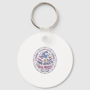Unicorn Tiny Athlete Big Magic Playful Print on De Key Ring