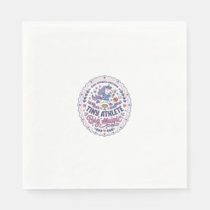 Unicorn Tiny Athlete Big Magic Playful Print on De Napkin