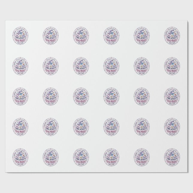 Unicorn Tiny Athlete Big Magic Playful Print on De Wrapping Paper (Flat)