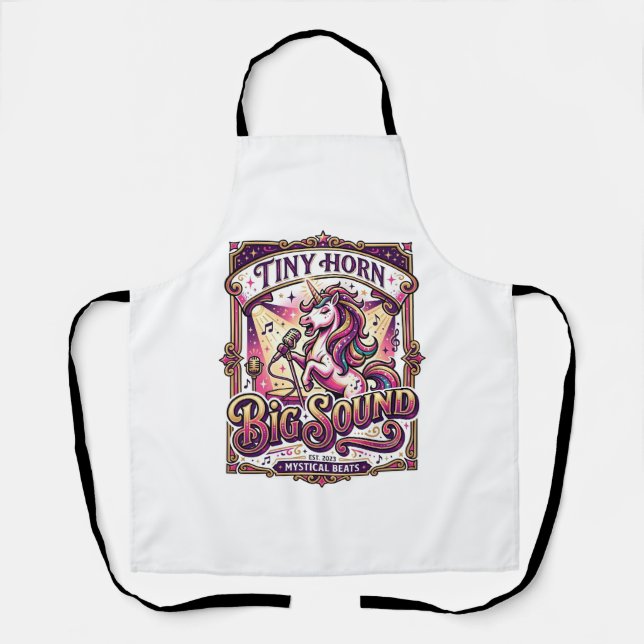 Unicorn Tiny Horn Big Sound Stylish Merch Design_1 Apron (Front)