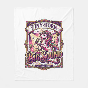 Unicorn Tiny Horn Big Sound Stylish Merch Design_1 Fleece Blanket