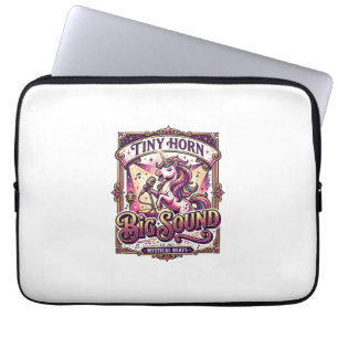 Unicorn Tiny Horn Big Sound Stylish Merch Design_1 Laptop Sleeve