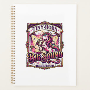 Unicorn Tiny Horn Big Sound Stylish Merch Design_1 Planner