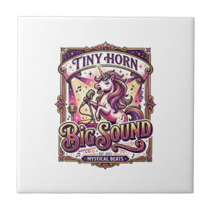 Unicorn Tiny Horn Big Sound Stylish Merch Design_1 Tile