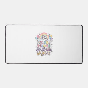 Unicorn Tiny Human Major Magic Premium Vector Vect Desk Mat