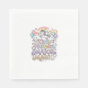 Unicorn Tiny Human Major Magic Premium Vector Vect Napkin
