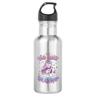 Unicorn Tiny Queen Big Kingdom Gift Idea Sticker a 532 Ml Water Bottle
