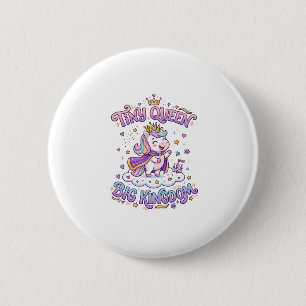 Unicorn Tiny Queen Big Kingdom Gift Idea Sticker a 6 Cm Round Badge