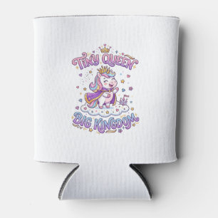 Unicorn Tiny Queen Big Kingdom Gift Idea Sticker a Can Cooler