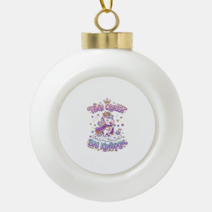 Unicorn Tiny Queen Big Kingdom Gift Idea Sticker a Ceramic Ball Christmas Ornament