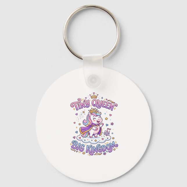 Unicorn Tiny Queen Big Kingdom Gift Idea Sticker a Key Ring (Front)