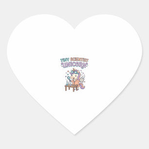 Unicorn Tiny Scientist Unicorn Trendy Product Grap Heart Sticker
