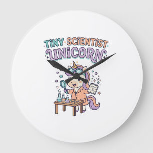 Unicorn Tiny Scientist Unicorn Trendy Product Grap Large Clock