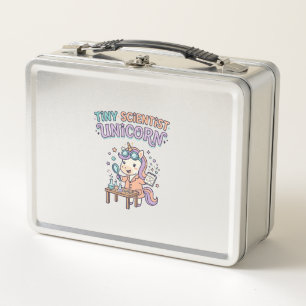 Unicorn Tiny Scientist Unicorn Trendy Product Grap Metal Lunch Box