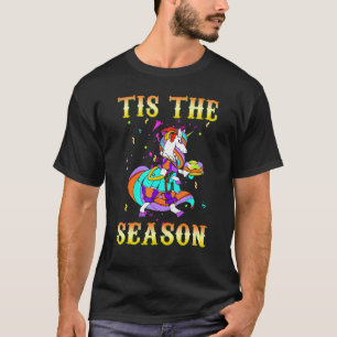 Unicorn Tis Season Festival Parade Beads Mardi Gra T-Shirt