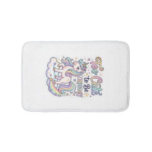 Unicorn Too Cute to Be Ordinary Premium Vector Sti Bath Mat