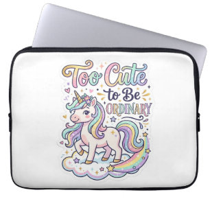 Unicorn Too Cute to Be Ordinary Premium Vector Sti Laptop Sleeve