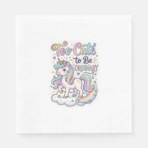 Unicorn Too Cute to Be Ordinary Premium Vector Sti Napkin