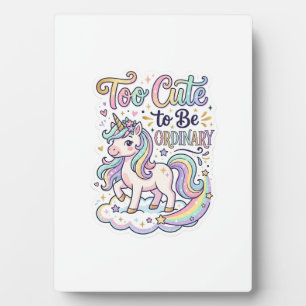 Unicorn Too Cute to Be Ordinary Premium Vector Sti Plaque