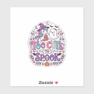 Unicorn Too Cute to Spook Colourful Marketplace Ar