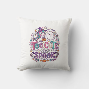 Unicorn Too Cute to Spook Colourful Marketplace Ar Cushion