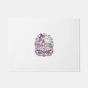 Unicorn Too Cute to Spook Colourful Marketplace Ar Doormat