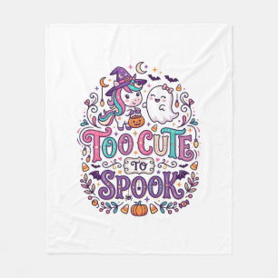 Unicorn Too Cute to Spook Colourful Marketplace Ar Fleece Blanket