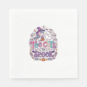 Unicorn Too Cute to Spook Colourful Marketplace Ar Napkin