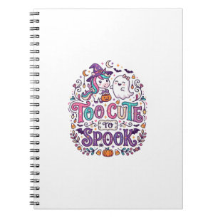 Unicorn Too Cute to Spook Colourful Marketplace Ar Notebook
