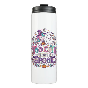 Unicorn Too Cute to Spook Colourful Marketplace Ar Thermal Tumbler