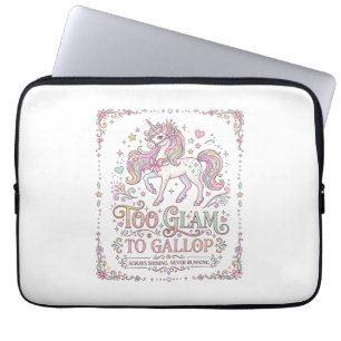Unicorn Too Glam to Gallop Adorable Apparel Graphi Laptop Sleeve