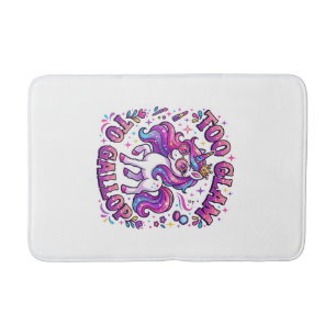 Unicorn Too Glam to Gallop Commercial Print on Dem Bath Mat