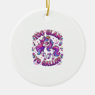 Unicorn Too Glam to Gallop Commercial Print on Dem Ceramic Tree Decoration